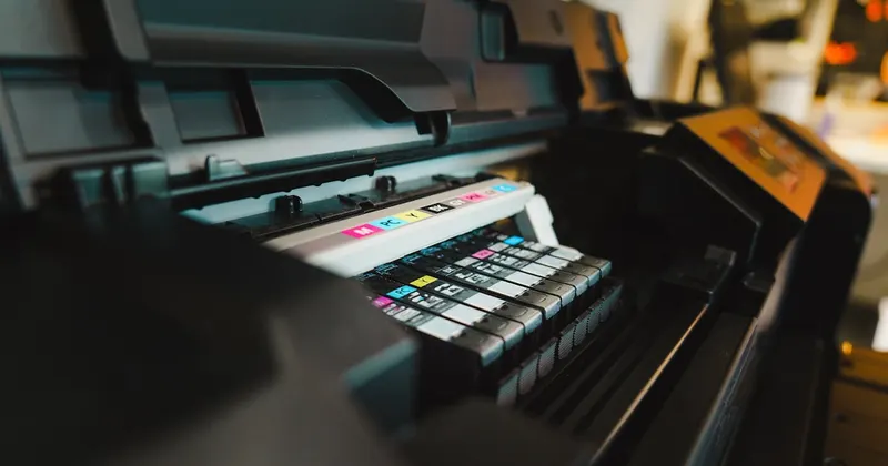 a close up of a printer on a table